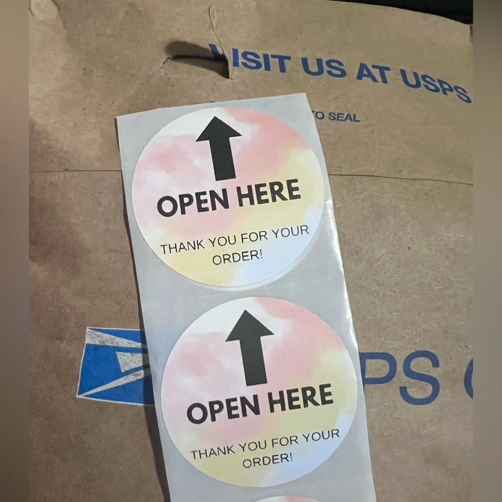 Open Here Stickers - 50 ct